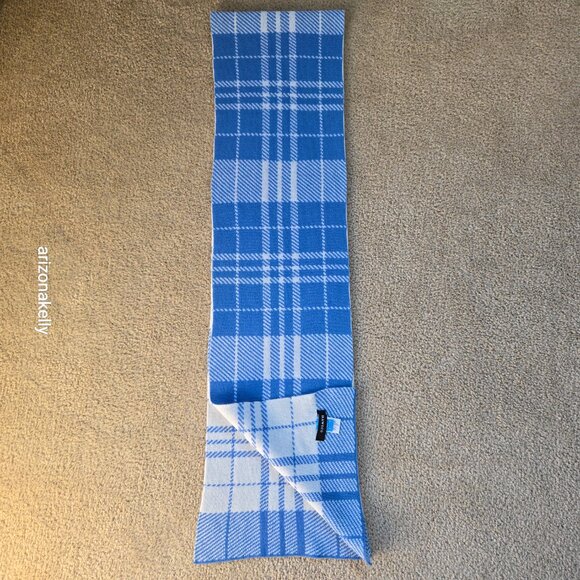 NWOT Hawico Cashmere Double Knit Blue & White Plaid Luxury Scottish Cashmere - Picture 12 of 13